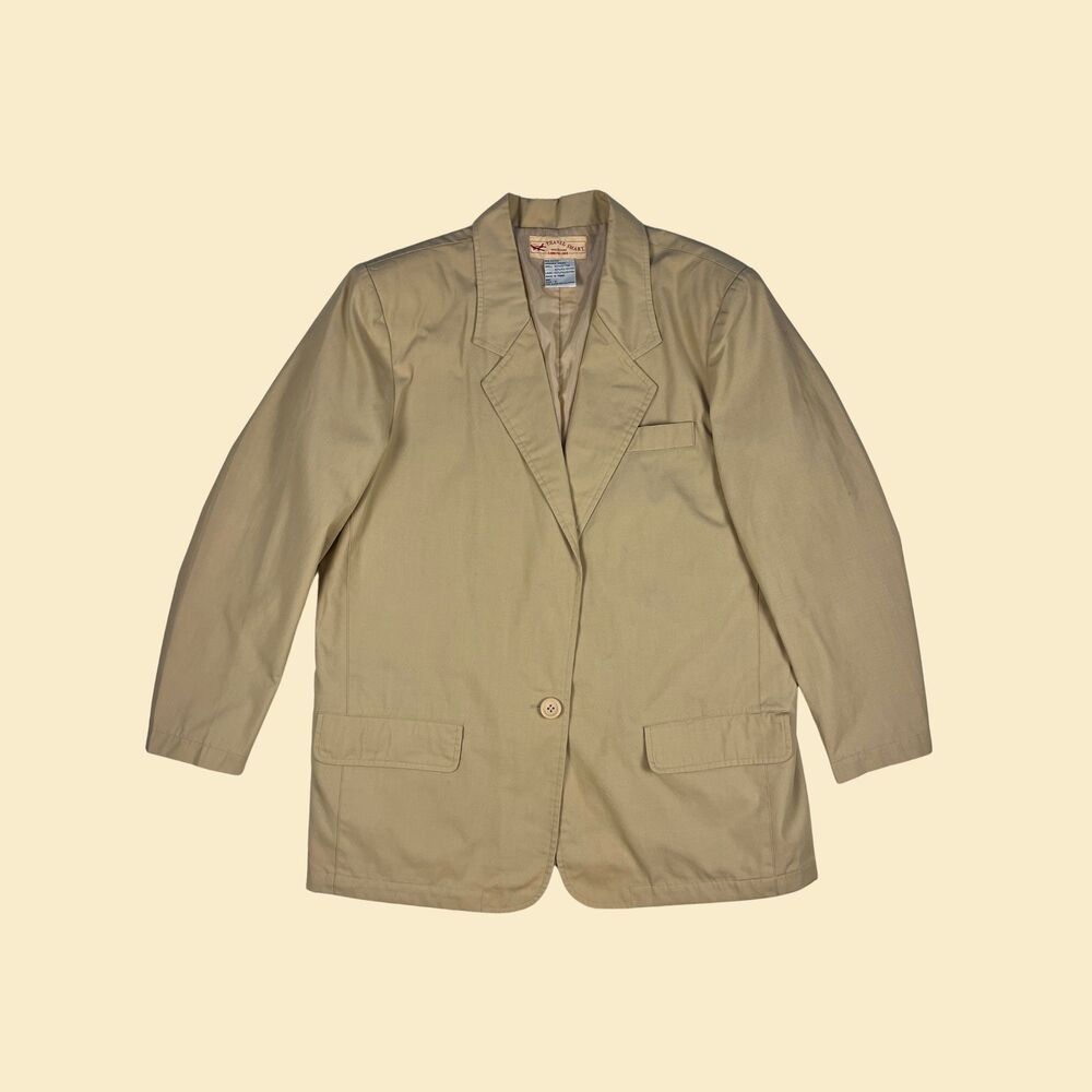 1990s beige/tan blazer by Haband Travel Smart, vintage 90s size S beige jacket